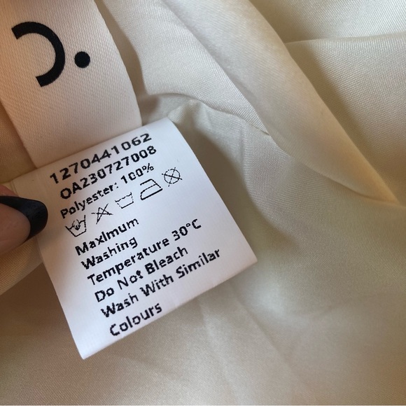 COMMENSE Ecru Cream Black Stripe Midi Maxi V Neck Dress NWT - Picture 4 of 7